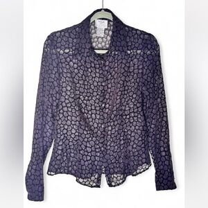 Elegant Purple Patterned Blouse